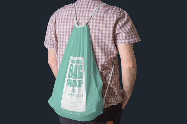 Drawstring Backpack Bag Mockups | Photoshop | Vector | PNG | EPS | 26+ Templates Download